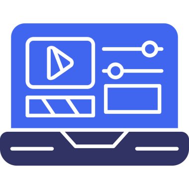 video. Web simgesi basit illüstrasyon