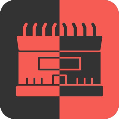 Beyaz arka planda yalıtılmış makara simgesi üzerinde Siyah Dikiş iplik. İplik makara. İplik bobini. Vektör İllüstrasyonu