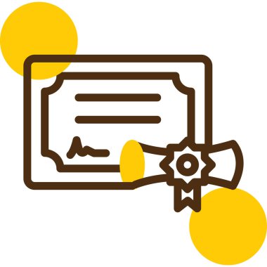 Sertifika. Web simgesi basit illüstrasyon