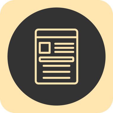 gazete simgesi vektör illüstrasyonu