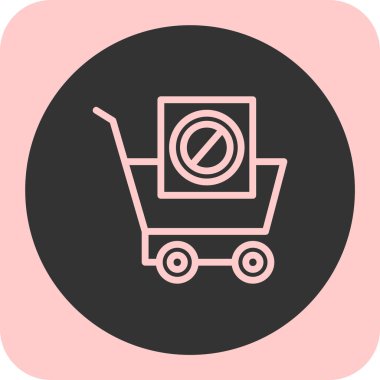 Alışveriş arabası simgesi, vektör illüstrasyonu