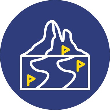 Yol işaretli harita işaretçisi. vektör illüstrasyonu