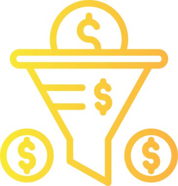 Dolar huni vektör simgesi. biçim düz sembol, sarı renk, yuvarlak açılar, beyaz arkaplan.