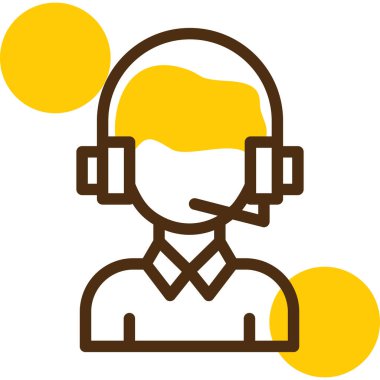 Müşteri hizmeti simgesi, vektör illüstrasyonu