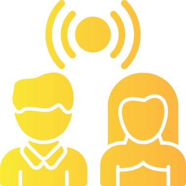 Kulaklık simgesi vektör illüstrasyon tasarımlı insanlar