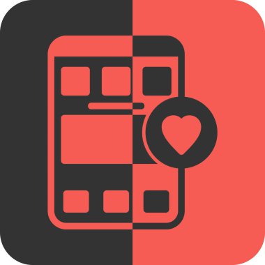 cep telefonu kalp simgesi düz stil