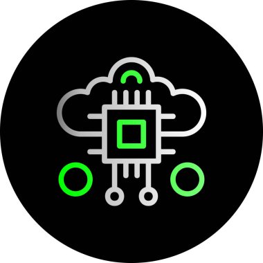 bulut hesaplama simgesi, vektör illüstrasyonu