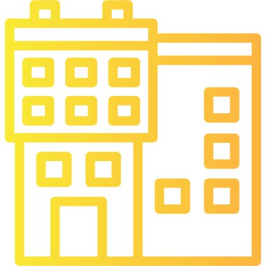 Bina. Web simgesi basit illüstrasyon