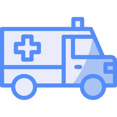 Ambulans. Web simgesi basit illüstrasyon