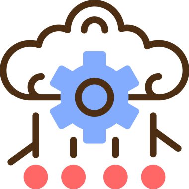 Bulut Hesaplama. Web simgesi basit illüstrasyon