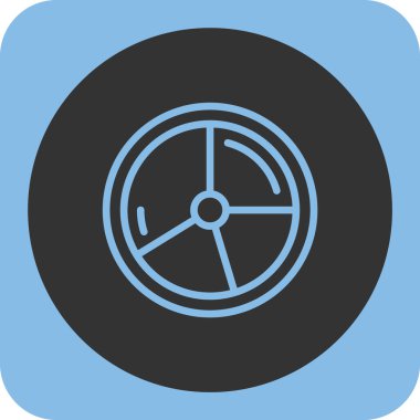 Tekerlek simgesi vektör illüstrasyonu