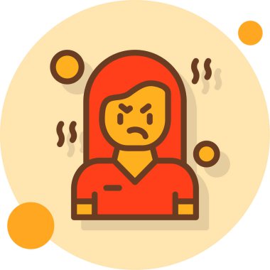 kızgın kadın simgesi, vektör illüstrasyonu