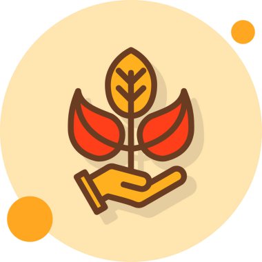 bitki el vektör simgesi, illüstrasyon tasarımı