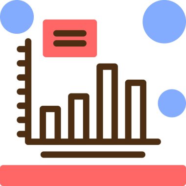 Doldurulmuş dış hatlar biçiminde bar grafik simgesi