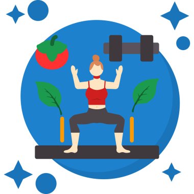 fitness düz simge vektörü