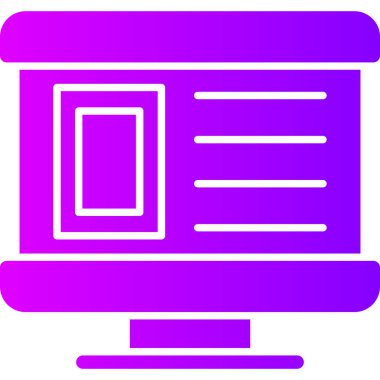 Bilgisayar. Web simgesi basit illüstrasyon