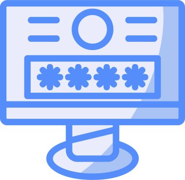 bilgisayar parola simgesi doldurulmuş ana hatlar biçiminde