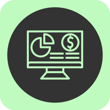 iş analizi soyut yeşil arkaplanda izole edildi