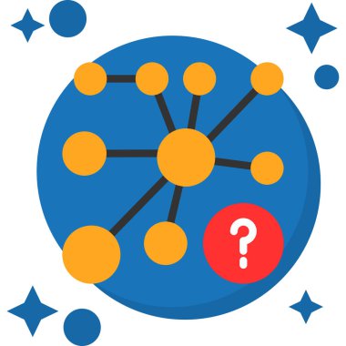 Soru işareti düz simgesi, vektör illüstrasyonu