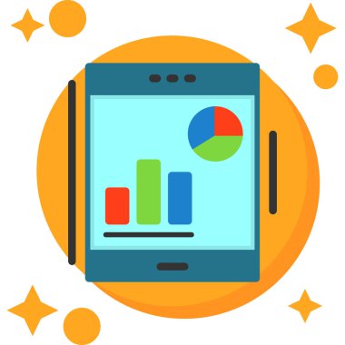 veri analiz vektörü düz simge illüstrasyonu