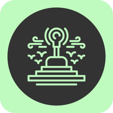 Benzersiz Radyo Vektör Satırı Simgesi