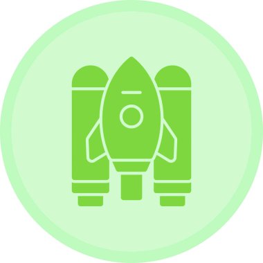 Roket. Web simgesi basit illüstrasyon