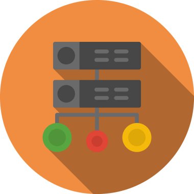 veri merkezi düz vektör simgesi