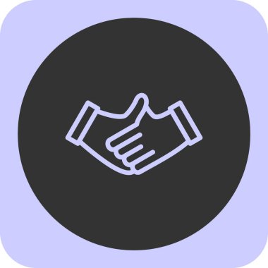 Soyut arka grupta el sıkışma simgesi izole edildi