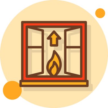 Şömine. Web simgesi basit illüstrasyon