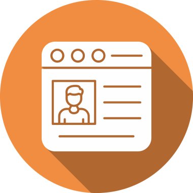 Kimlik kartı simgesi, vektör illüstrasyonu