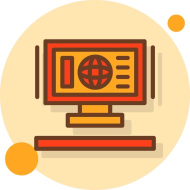 Bilgisayar monitörü. Web simgesi basit illüstrasyon