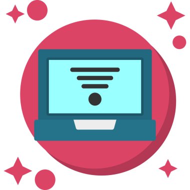 Bilgisayar. Basit tasarım düz resimleme