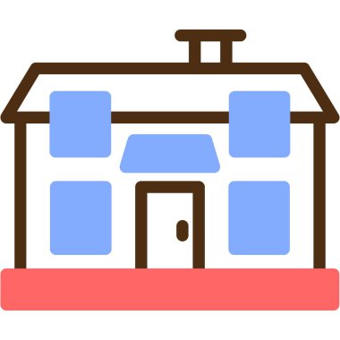 Bina. Web simgesi basit illüstrasyon