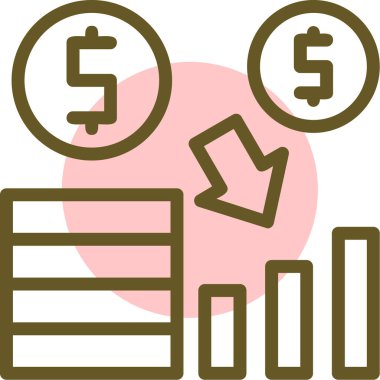 para ve yatırım simgesi, vektör illüstrasyonu