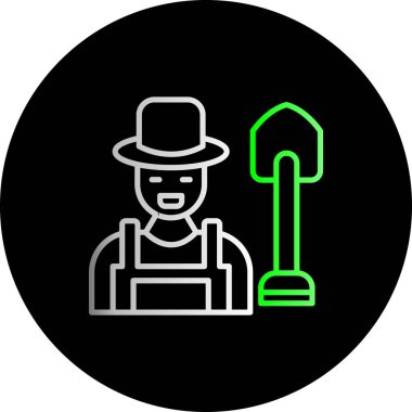 Şapka ikonlu adam. Web için şapka vektör simgelerine sahip ana hatlı adam