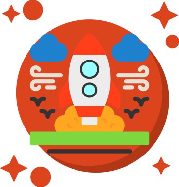 Düz biçimli roket uzay gemisi simgesi