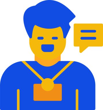 Konuş. Web simgesi basit illüstrasyon