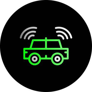 Beyaz arkaplanda vektör arabası düz simgesi