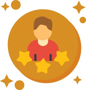 yıldız vektör simgesi düz illüstrasyon