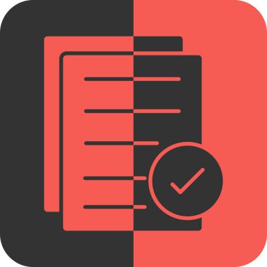 Kontrol listesi vektör simgesi. bu yuvarlak düz tuş beyaz arkaplanda turuncu ve gri renklerle çizilir.