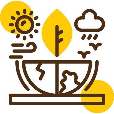 Bir ağaç simgesinin vektör illüstrasyonu