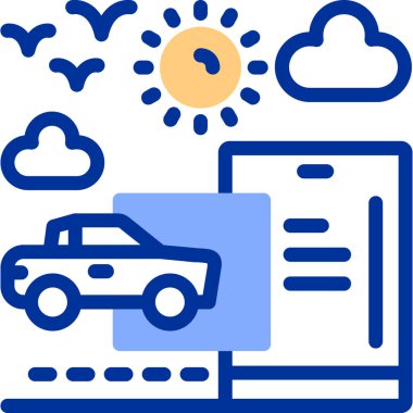 - Araba. Web simgesi basit illüstrasyon