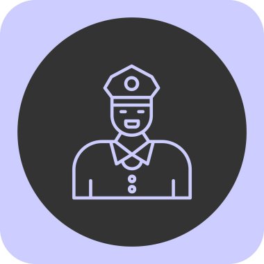 Memur bey. Web simgesi basit illüstrasyon