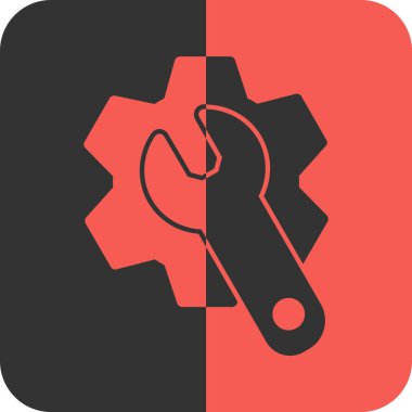 İngiliz anahtarı ve tornavida simgesi, vektör illüstrasyonu