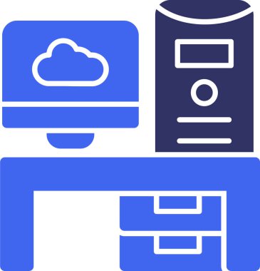 Bulut sunucusu. Web simgesi basit illüstrasyon