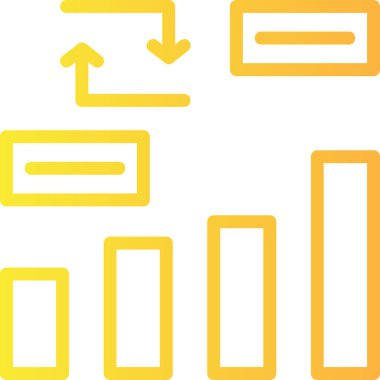 Outline biçiminde bar grafik veri simgesi