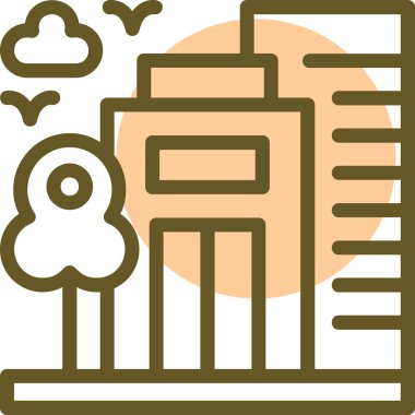 bina simgesi, illüstrasyon, beyaz arkaplan üzerindeki vektör