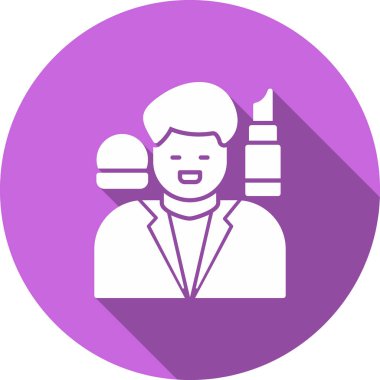 Şişe ikonu vektör illüstrasyonlu adam