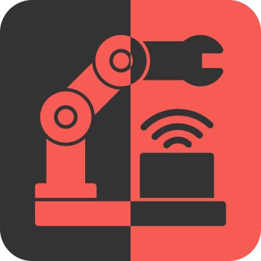 robot. Web simgesi basit illüstrasyon