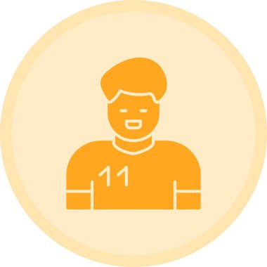 Kalkanı olan bir futbolcu. Basit simge